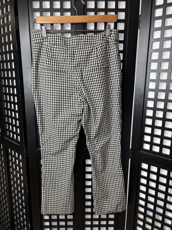 🖤 Veronica Beard Gingham Pants Womens 12 Black White Stretch Lined Career 🖤 - Picture 5 of 14